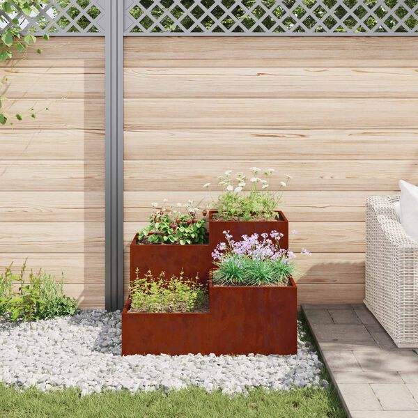 vidaXL Vaso da giardino Ruggine 100 x 100 x 60 cm
