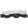 vidaXL Set Divano da Giardino 9 pz Nero polyrattan