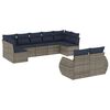 vidaXL Set Divani da Giardino 9 pz con Cuscini Grigio in Polyrattan
