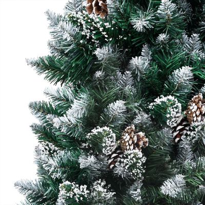 vidaXL Albero di Natale Artificiale con Luci LED Pigne e Neve 150 cm