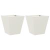 vidaXL Fioriere da Giardino 2 pz Bianche 30x30x30 cm in Acciaio