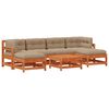 vidaXL Set Lounge da Giardino 7 pz Marrone Cerato