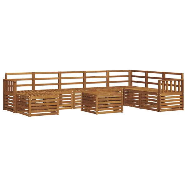 vidaXL Set divani Naturale Legno di Acacia Massello