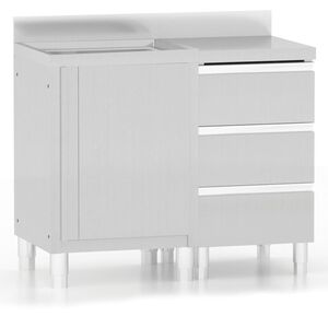 vidaXL Mobili da cucina commerciali 2 pz in acciaio inox