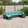 vidaXL Set Divani da Giardino 7 pz con Cuscini Grigio in Polyrattan
