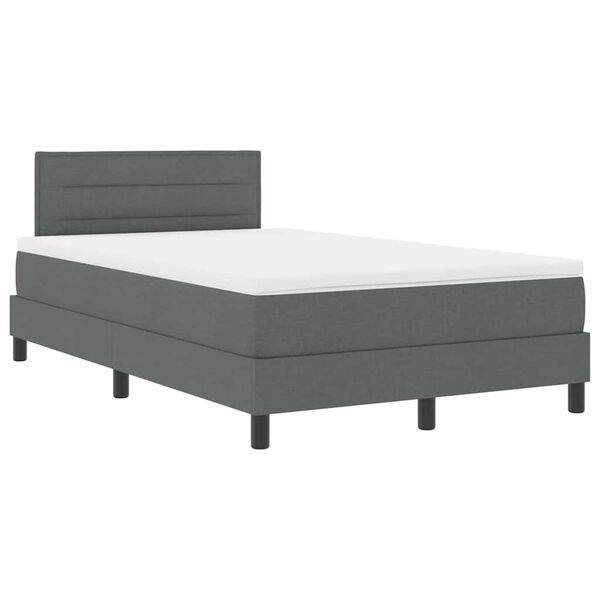 vidaXL Letto a molle con materasso Grigio scuro 120 x 200 cm Tessuto