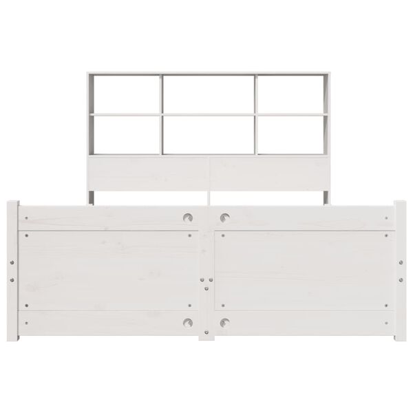 vidaXL Letto Libreria senza Materasso Bianco 160x200 cm Legno di Pino