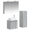 vidaXL Set di mobili per il bagno 4 pz Sonoma grigio