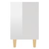 vidaXL Comodini Gambe in Legno Massello 2pz Bianco Lucido 40x30x50 cm
