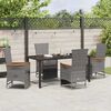 vidaXL Set da Pranzo per Giardino con cuscino 5 pcs Grigio polyrattan