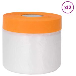 vidaXL Telo per polvere con nastro adesivo 12 pz Trasparente HDPE