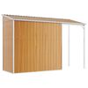 vidaXL Capannone Tetto Esteso Marrone Chiaro 277x107x181cm Acciaio