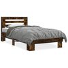 vidaXL Giroletto Rovere Fumo 75x190 cm in Legno Multistrato e Metallo