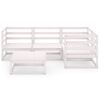 vidaXL Set Divani da Giardino 5 pz Bianco in Legno Massello di Pino