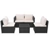 vidaXL Set Divani da Giardino 5 pz con Cuscini in Polyrattan Nero