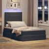 vidaXL Letto con contenitore e LED Grigio scuro 120 x 190 cm Velluto