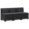 vidaXL Divano da giardino 3 posti con cuscini in look rattan PP