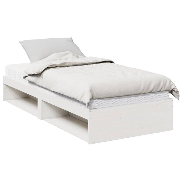 vidaXL Dormeuse con Materasso Bianca 80x200 cm Legno Massello di Pino