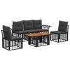 vidaXL Set Divano da Giardino 6 pz Nero e Grigio scuro polyrattan