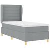 vidaXL Letto a molle con materasso Grigio chiaro 200 x 90 cm Tessuto