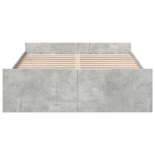 vidaXL Giroletto Cassetti Grigio Cemento 120x200 cm Legno Multistrato