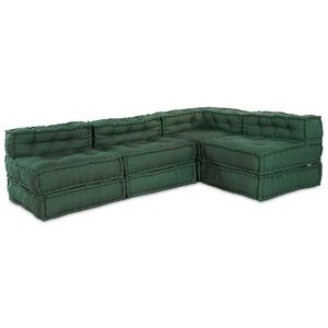 vidaXL Unit&agrave; di Divano Modulare Tessuto Verde 210 x 140 x 56 cm
