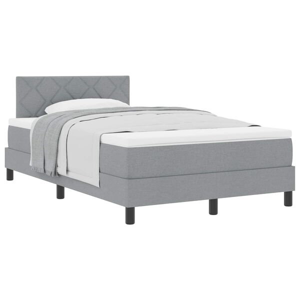 vidaXL Letto a molle con materasso Grigio chiaro 120 x 190 cm Tessuto