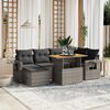 vidaXL Set Divani da Giardino 7 pz con Cuscini Grigio in Polyrattan