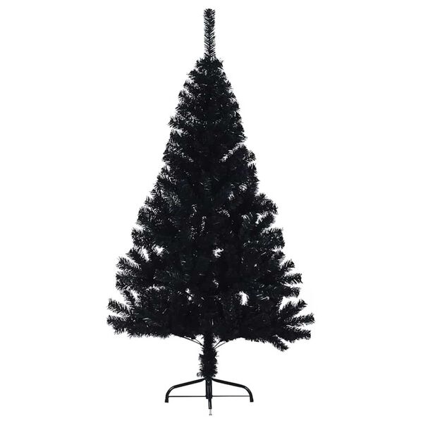 vidaXL Albero di Natale artificiale con luci integrate Nero 150 cm PVC