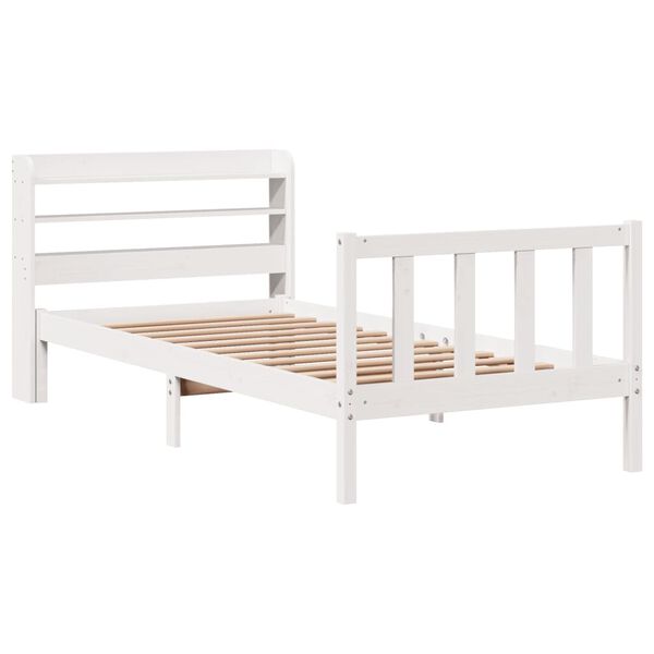 vidaXL Letto senza Materasso Bianco 90x190 cm in Legno Massello Pino