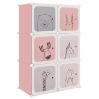 vidaXL Scaffale Portaoggetti per Bambini con 6 Cubi Rosa in PP
