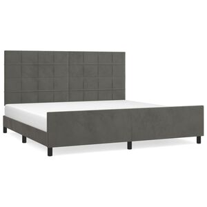 vidaXL Giroletto senza Materasso Grigio Scuro 200x200 cm Velluto