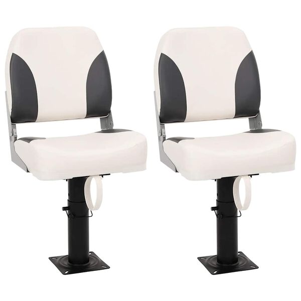 vidaXL Set di 2 Sedili Pieghevoli per Barca con Schienale Basso