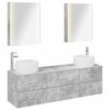 vidaXL Set di mobili per il bagno 5 pcs Grigio Cemento
