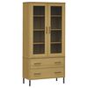 vidaXL Libreria con Gambe Metallo Marrone 85x35x172,5 cm Massello OSLO