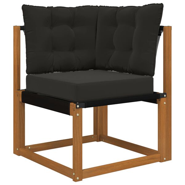 vidaXL Cuscino per divano da esterno 3 pcs Nero Poliestere