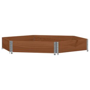 vidaXL Fioriera Rialzata Esagonale Marrone 160x160 cm Legno di Pino
