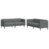 vidaXL Set di Divani 2 pz Grigio Scuro in Tessuto