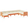 vidaXL Set Divani Giardino 8 pz con Cuscini Marrone Cera Massello Pino