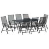 vidaXL Set da Pranzo per Giardino 9 pz Antracite