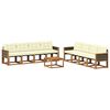 vidaXL Set di divani da esterno con cuscino 9 pcs Naturale e Crema
