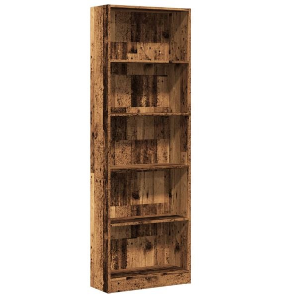 vidaXL Libreria Legno Antico 60x24x176 cm in Legno Multistrato
