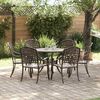 vidaXL Set da Pranzo per Giardino 7 pcs Bronzo 90 x 90 x 75 cm