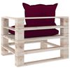 vidaXL Poltrona Giardino Pallet con Cuscini Rosso Vino Legno di Pino