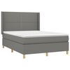 vidaXL Letto a Molle Materasso e LED Grigio Scuro 140x200cm in Tessuto