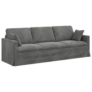vidaXL Divano Grigio scuro 228 x 78 x 80 cm Velluto