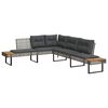 vidaXL Divano da Giardino con Cuscini a L Grigio Polyrattan e Acacia