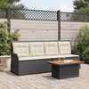 vidaXL Set Divani da Giardino 3 pz con Cuscini Nero in Polyrattan