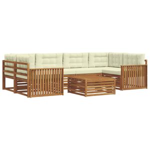 vidaXL Set di divani da esterno 7 pz Naturale e Crema