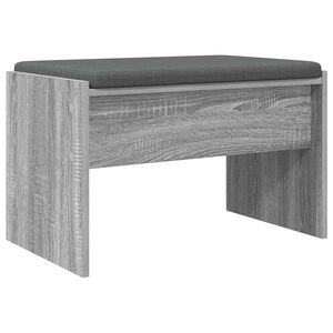 vidaXL Panca per ingresso con cuscino Grigio Sonoma 63 x 38 x 40 cm
